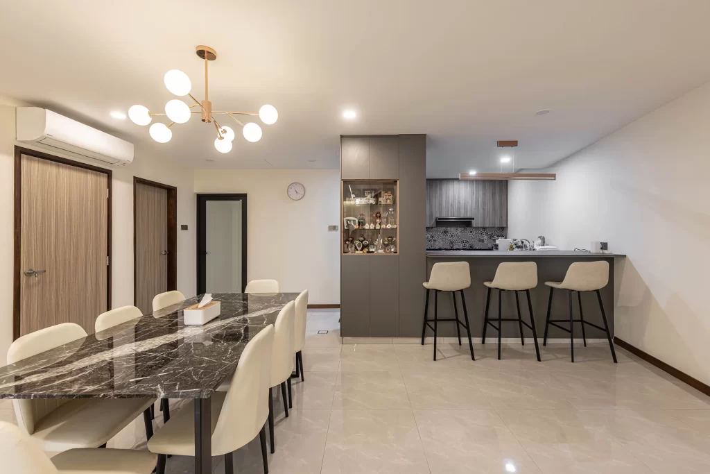 11 Jalan Kayu open concept dining area and kitchen